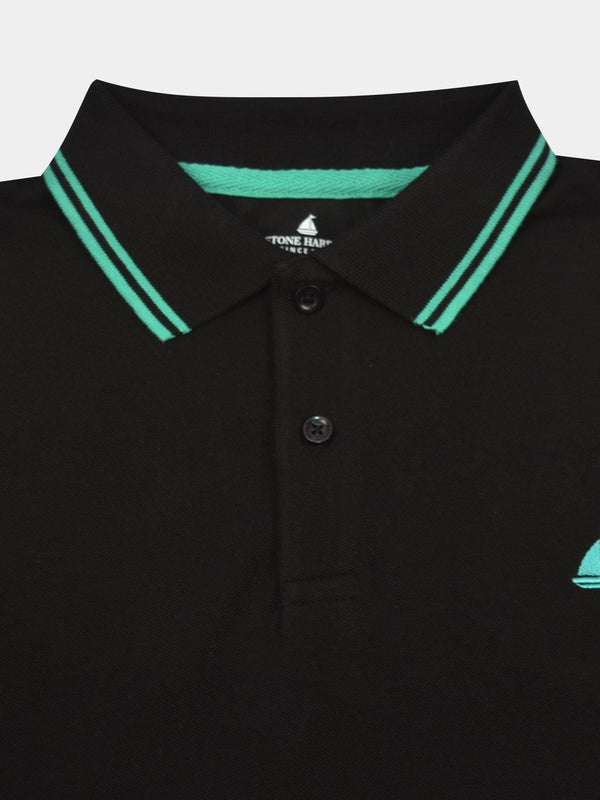 Stone Harbor MEN'S SIGNATURE BLACK POLO SHIRT
