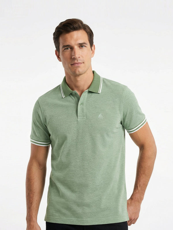 stone harbor MEN'S SIGNATURE DUAL TONE POLO SHIRT