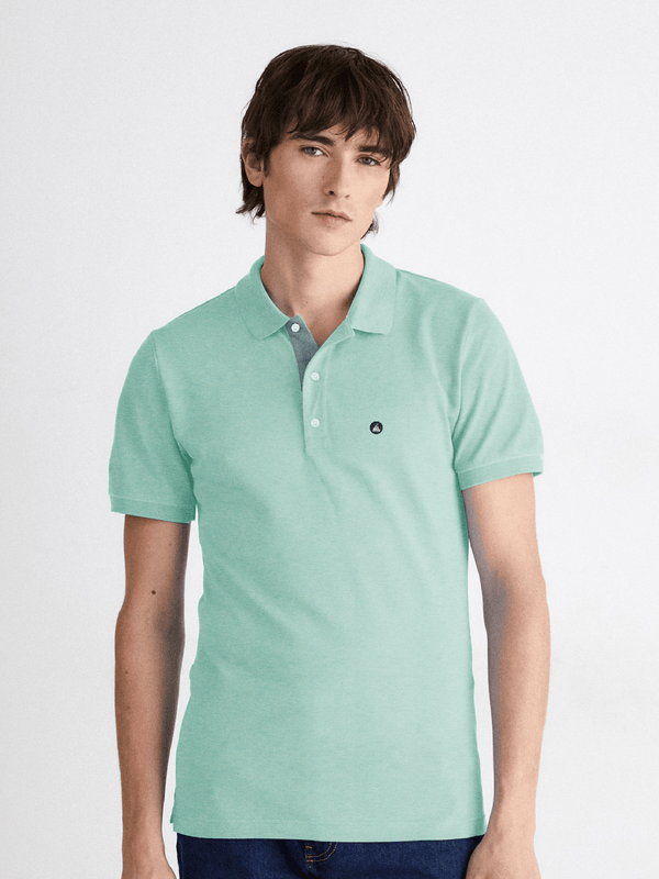 stone harbor MEN'S TEXTURED AQUA POLO SHIRT