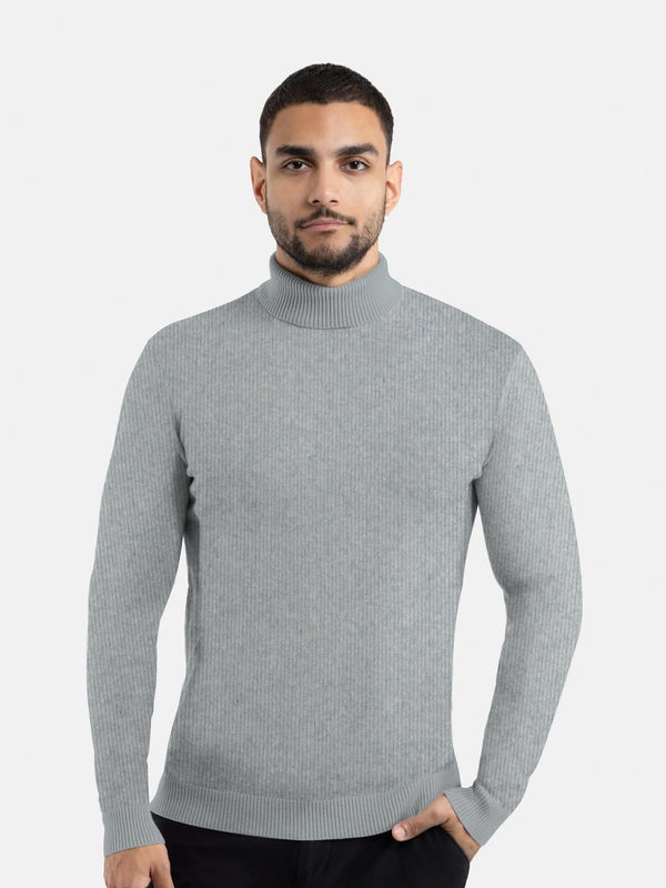 stone harbor MEN'S TEXTURED GREY HIGH NECK