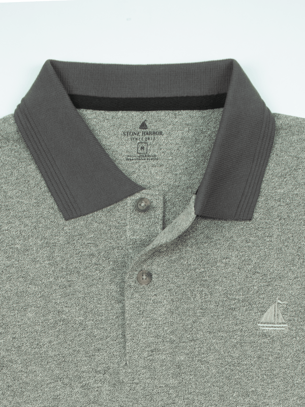 Stone Harbor MEN'S TEXTURED GREY SIGNATURE POLO