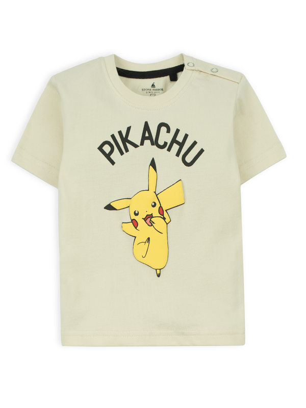stone harbor MINI BOY'S BEIGE GRAPHIC T-SHIRT