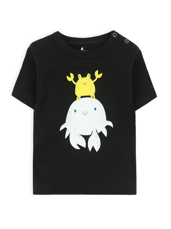 stone harbor MINI BOY'S BLACK GRAPHIC T-SHIRT