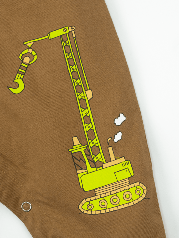 Stone Harbor MINI BOY'S BROWN GRAPHIC ROMPER