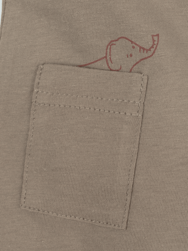 Stone Harbor MINI BOY'S BROWN SLEEVELESS ROMPER