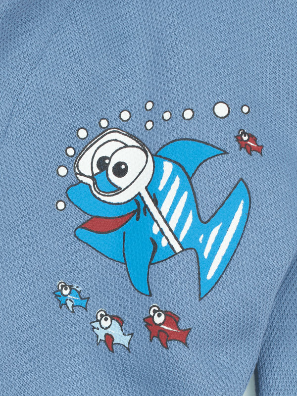 Stone Harbor MINI BOY'S SKY BLUE HOODED ROMPER