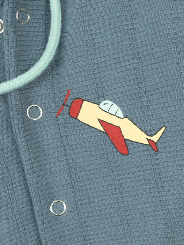 Stone Harbor MINI BOY'S SLATE BLUE HOODED ROMPER