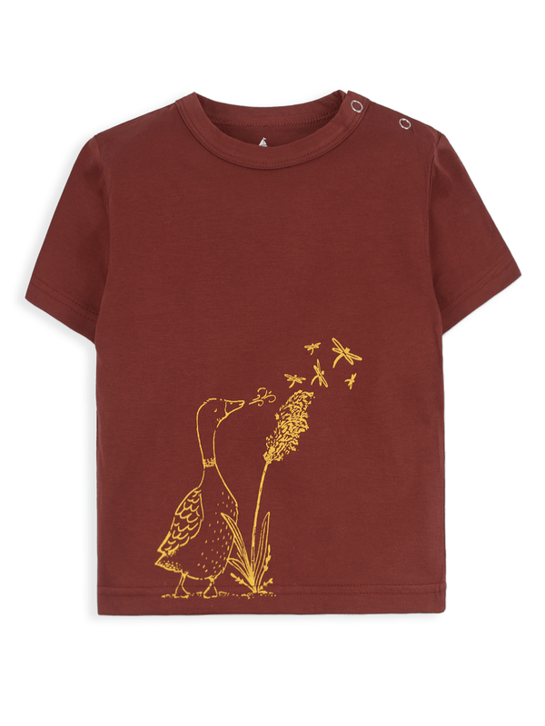 stone harbor MINI GIRL'S MAROON GRAPHIC T-SHIRT
