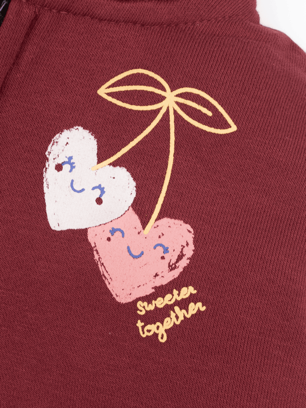 Stone Harbor MINI GIRL'S RED ZIP THROUGH HOODY