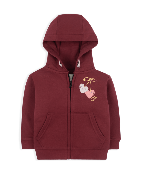 stone harbor MINI GIRL'S RED ZIP THROUGH HOODY