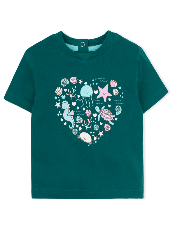 stone harbor MINI GIRL'S TEAL OCEAN T-SHIRT