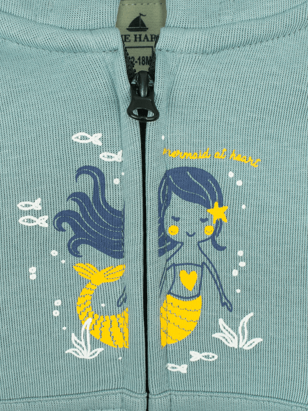 Stone Harbor MINI GIRL'S TEAL ZIP THROUGH HOODY
