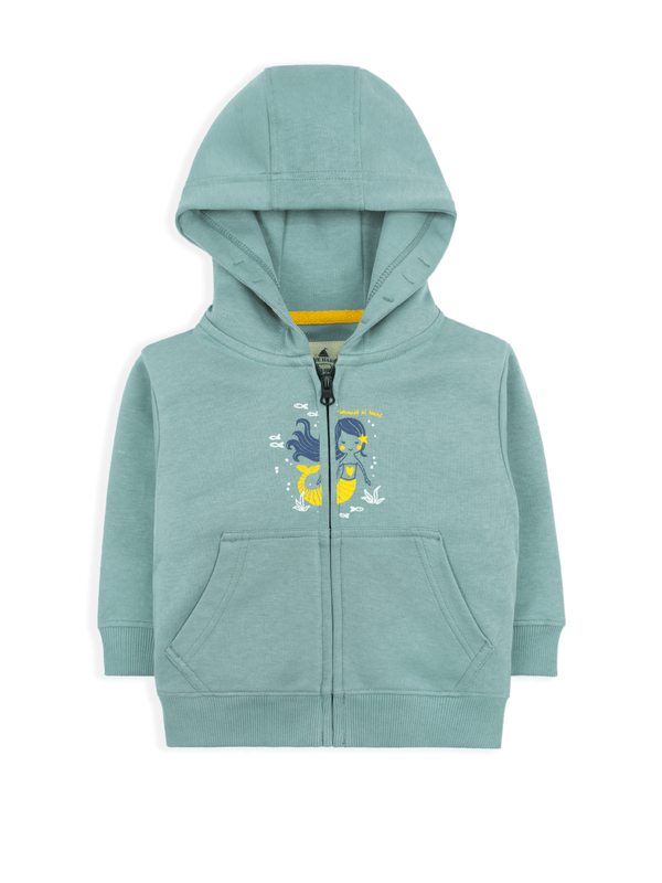 stone harbor MINI GIRL'S TEAL ZIP THROUGH HOODY