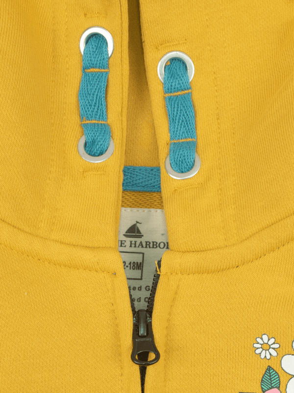 Stone Harbor MINI GIRL'S YELLOW ZIP THROUGH HOODY