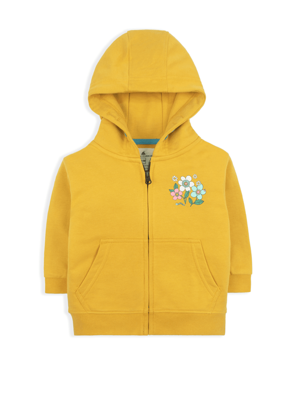 stone harbor MINI GIRL'S YELLOW ZIP THROUGH HOODY