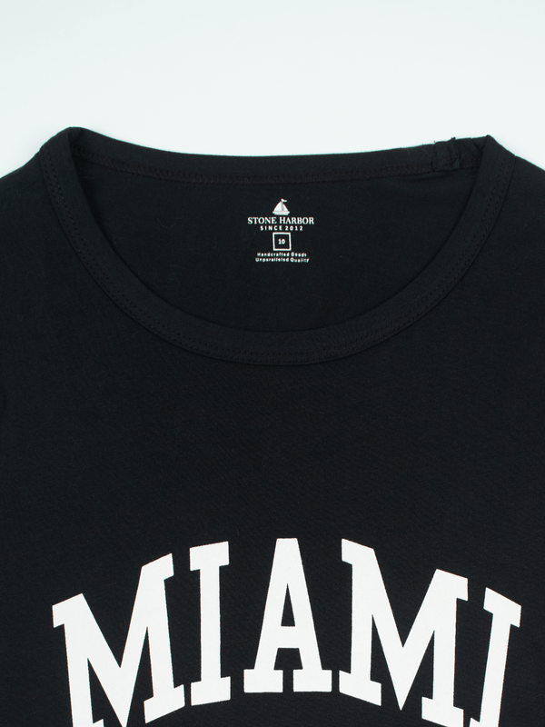 Stone Harbor WOMEN'S BLACK GRAPHIC T-SHIRT