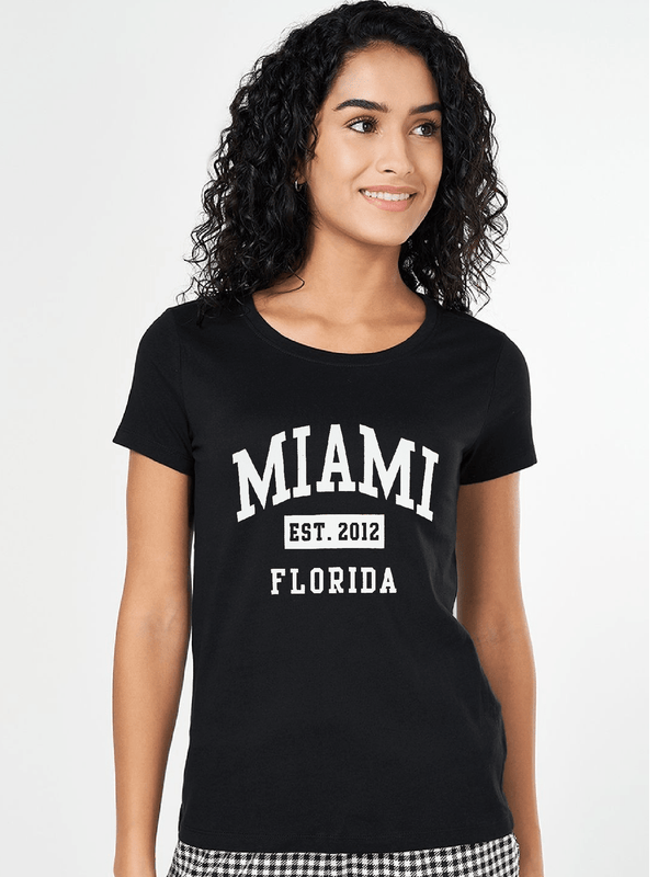 stone harbor WOMEN'S BLACK GRAPHIC T-SHIRT