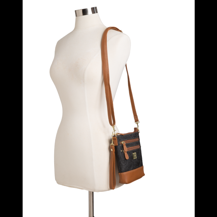 Stone Mountain Embossed Paisley Bonded Leather N/S 3-Bagger