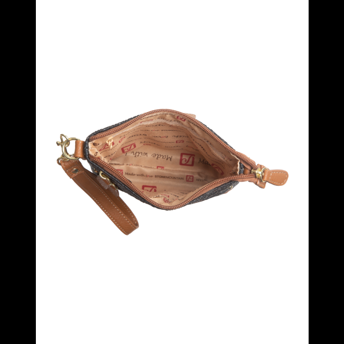 Stone Mountain Embossed Paisley Bonded Leather N/S 3-Bagger