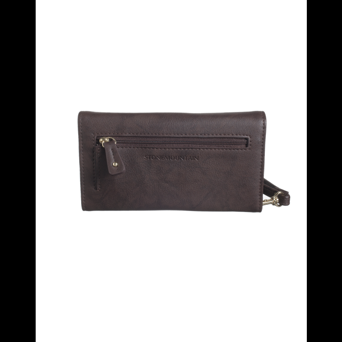 Stone Mountain Marbled 'Crunch' Leather Large Tri-Fold W/Wristlet