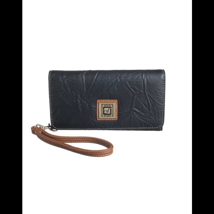 stone mountain Nancy Wrinkled Leather Large Tri-Fold Wallet w/wristlet