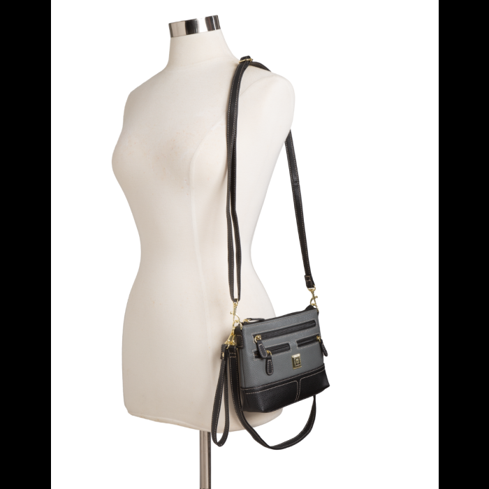 Stone Mountain Nubuck Embossed Bonded Leather Spring Bloom E/W 4-Bagger