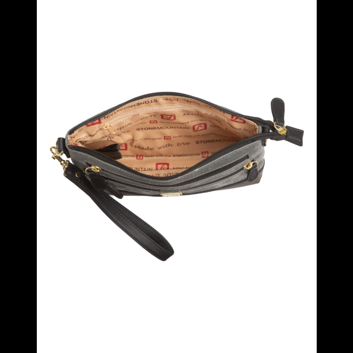 Stone Mountain Nubuck Embossed Bonded Leather Spring Bloom E/W 4-Bagger