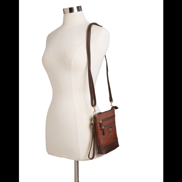 Stone Mountain Nubuck Embossed Bonded Leather Spring Bloom N/S 3-Bagger