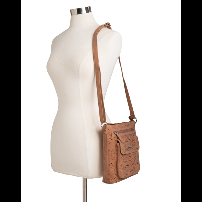 Stone Mountain Nubuck Perforated Faux Leather Front Flap C/B