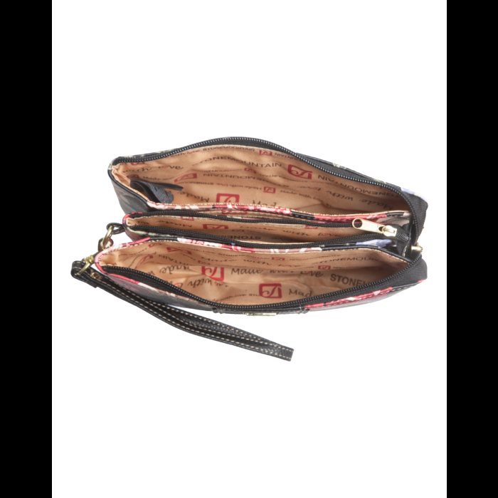 Stone Mountain Pebble Bonded Leather Rose Bloom Trifecta