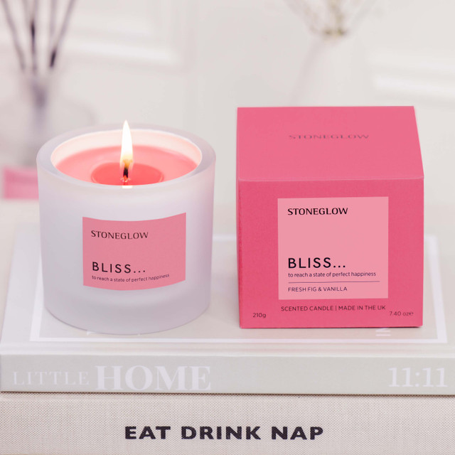 Stoneglow Affirmations - Bliss - Fresh Fig & Vanilla - Scented Candle Tumbler (79 X 89mm)