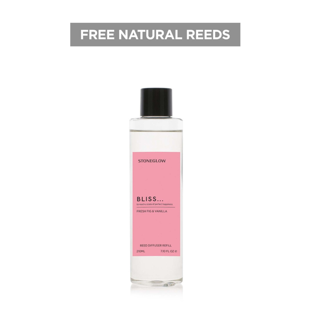 stoneglow Affirmations - Bliss - Fresh Fig & Vanilla - Scented Reed Diffuser Refill 210ml