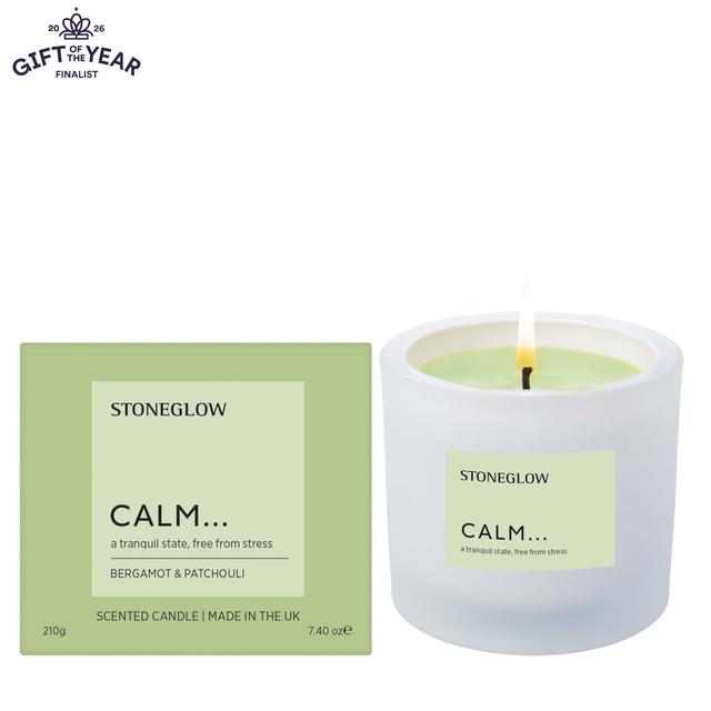 Stoneglow Affirmations - Calm - Bergamot & Patchouli - Scented Candle Tumbler (79 X 89mm)