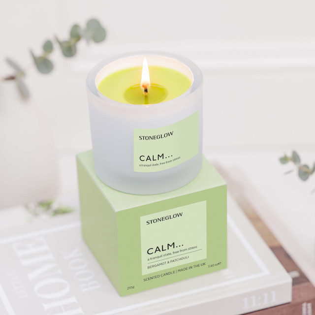 Stoneglow Affirmations - Calm - Bergamot & Patchouli - Scented Candle Tumbler (79 X 89mm)