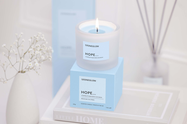 Stoneglow Affirmations - Hope - Rock Salt & Citrus - Scented Candle Tumbler (79 X 89mm)