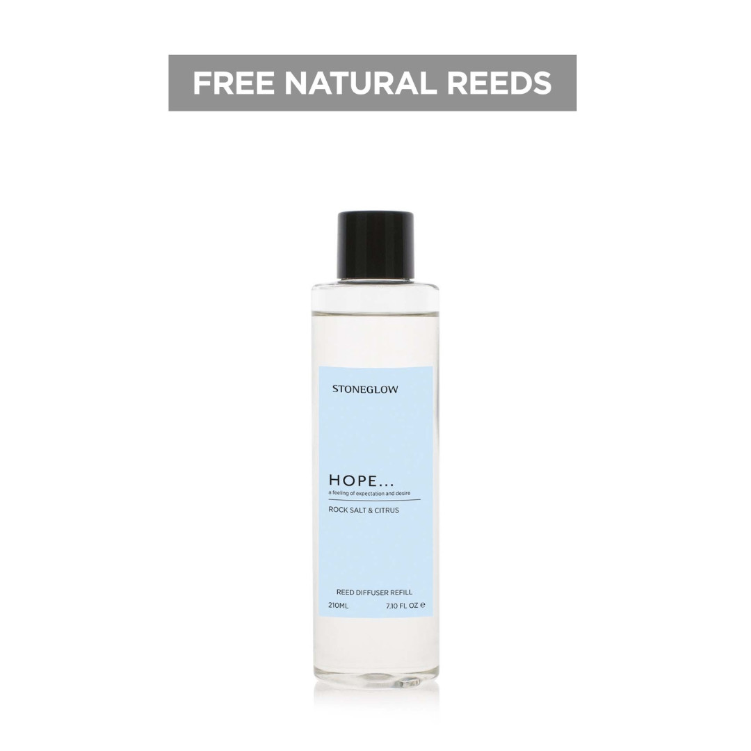 stoneglow Affirmations - Hope - Rock Salt & Citrus - Scented Reed Diffuser Refill 210ml