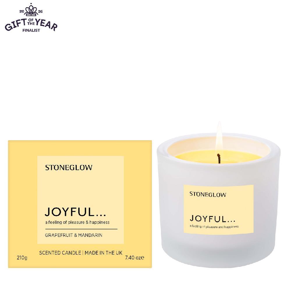 stoneglow Affirmations - Joyful - Grapefruit & Mandarin - Scented Candle Tumbler (79 x 89mm)