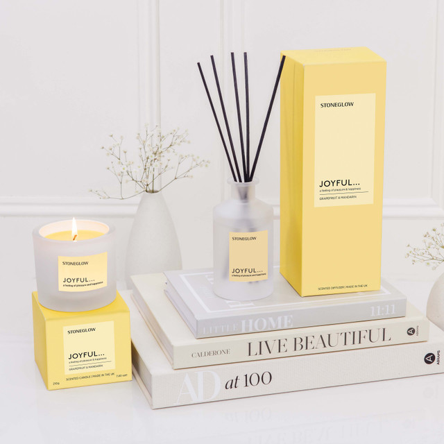 Stoneglow Affirmations - Joyful - Grapefruit & Mandarin - Scented Reed Diffuser 160ml