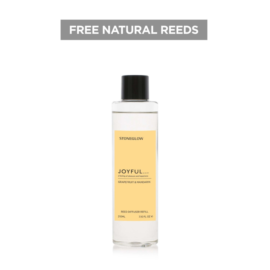 stoneglow Affirmations - Joyful - Grapefruit & Mandarin - Scented Reed Diffuser Refill 210ml