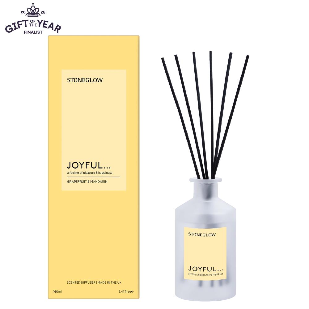 stoneglow Affirmations - Joyful - Grapefruit & Mandarin - Scented Reed Diffuser 160ml
