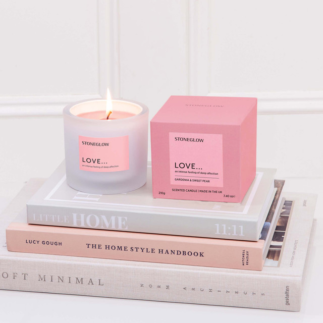 Stoneglow Affirmations - Love - Gardenia & Sweet Pear - Scented Candle Tumbler (79 X 89mm)