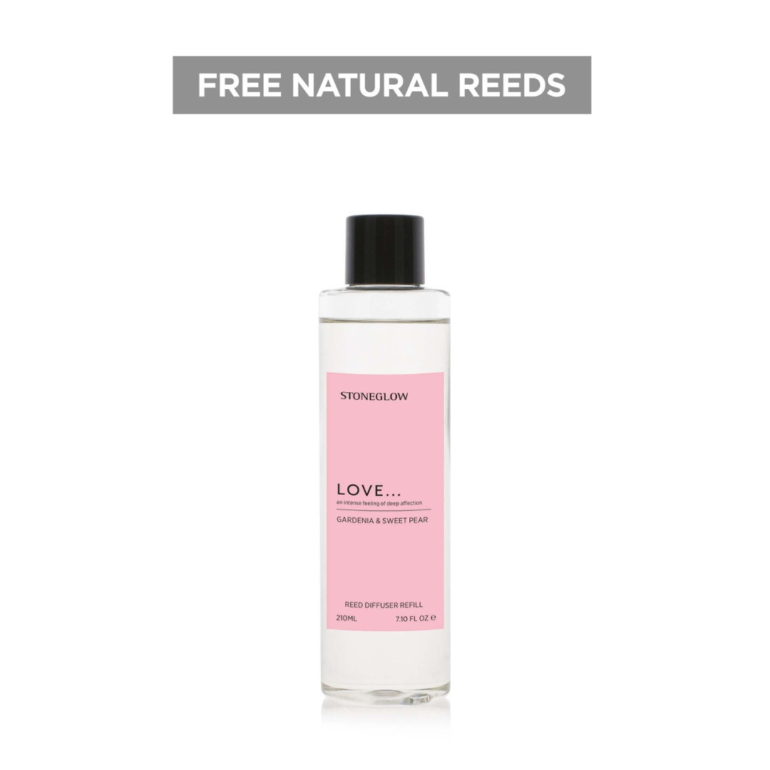 stoneglow Affirmations - Love - Gardenia & Sweet Pear - Scented Reed Diffuser Refill 210ml