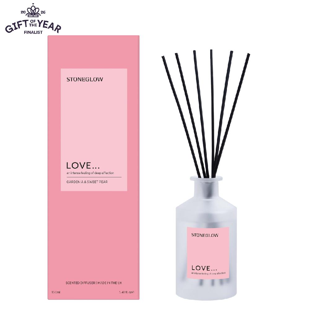 stoneglow Affirmations - Love - Gardenia & Sweet Pear - Scented Reed Diffuser 160ml