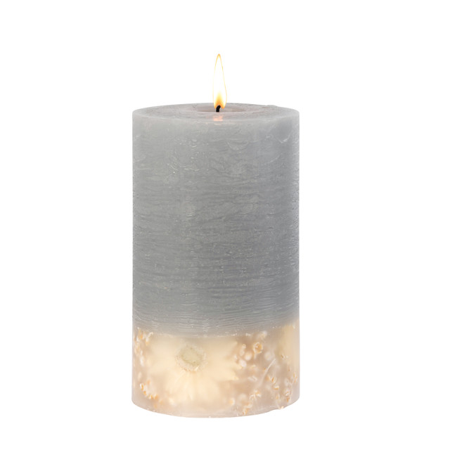 Stoneglow Elements - Air - Wild Mint & Bergamot Scented Botanical Inclusion Pillar Candle (75 X 127mm)
