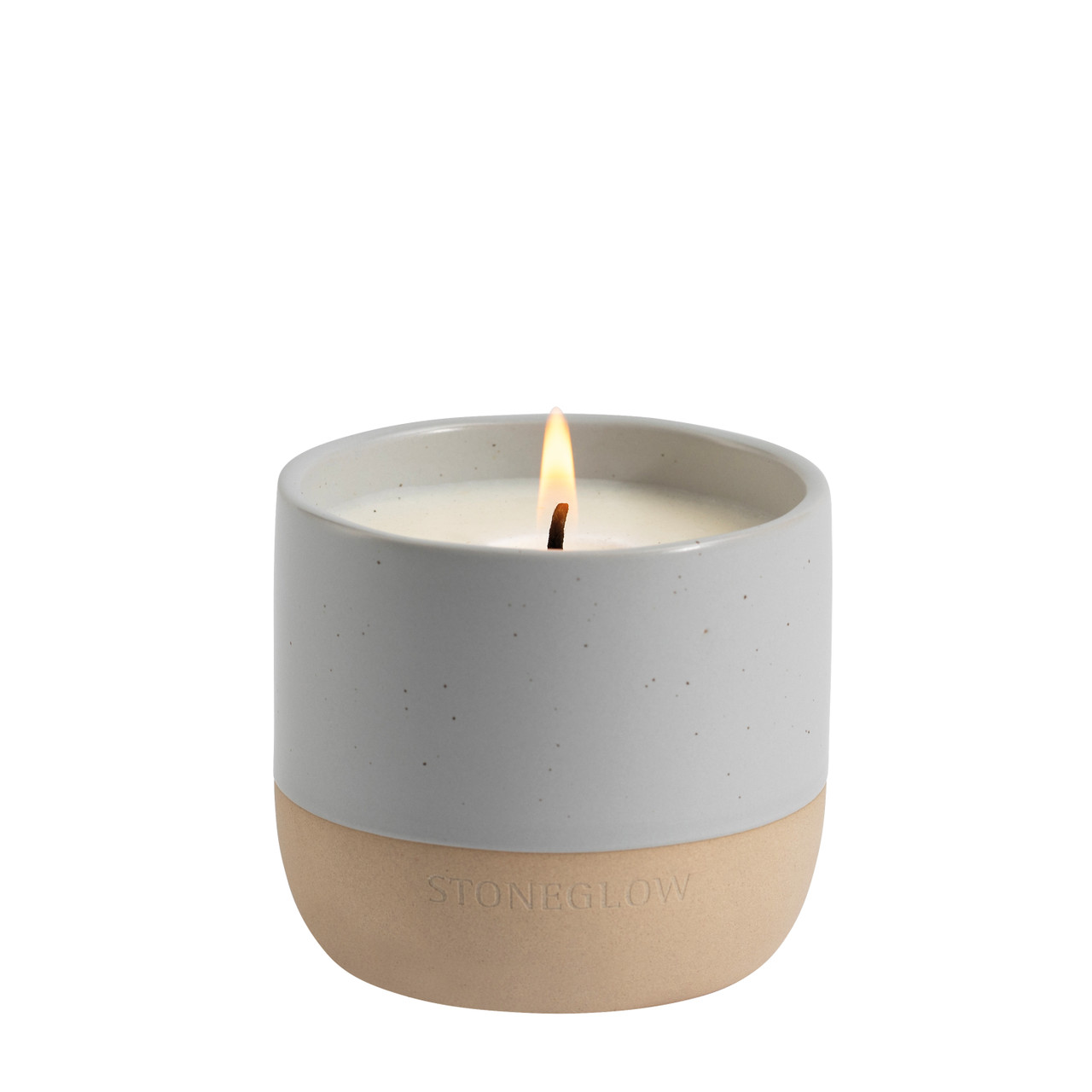 stoneglow Elements - Air - Wild Mint & Bergamot - Scented Soy Wax Ceramic Candle Tumbler (68x75mm) - Grey