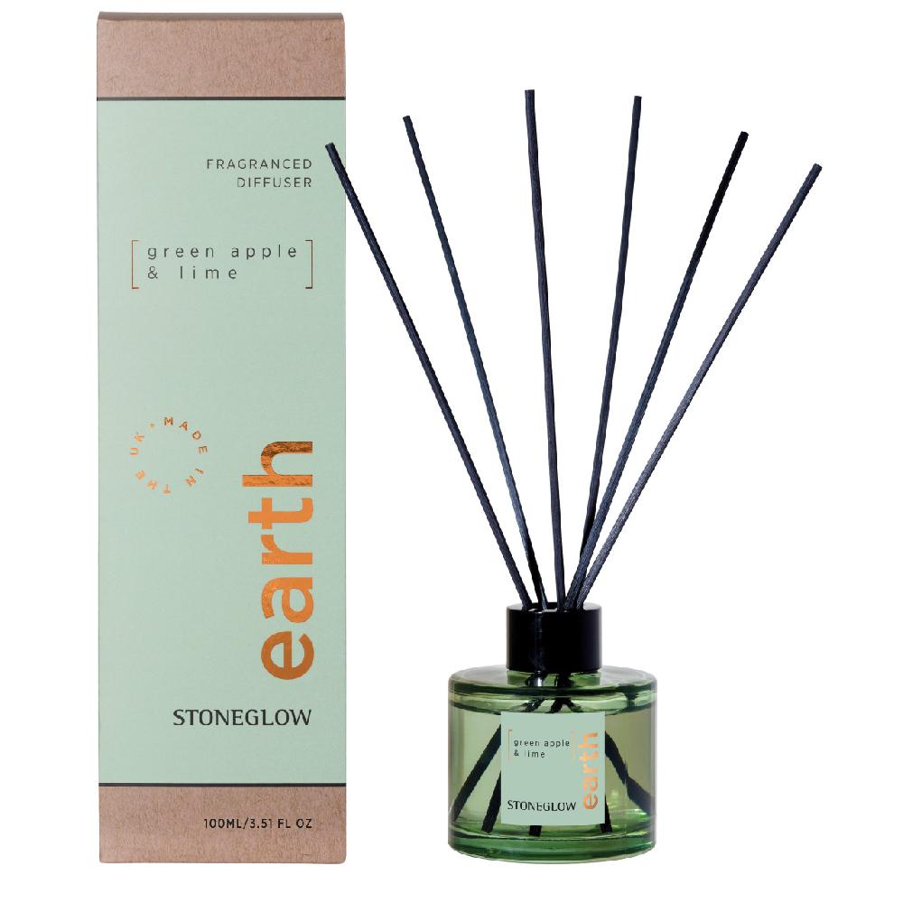 stoneglow Elements - Earth - Green Apple & Lime - Scented Reed Diffuser (100ml)