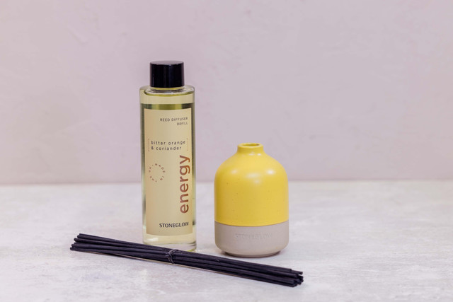 Stoneglow Elements - Energy - Yellow Ceramic Diffuser Pot