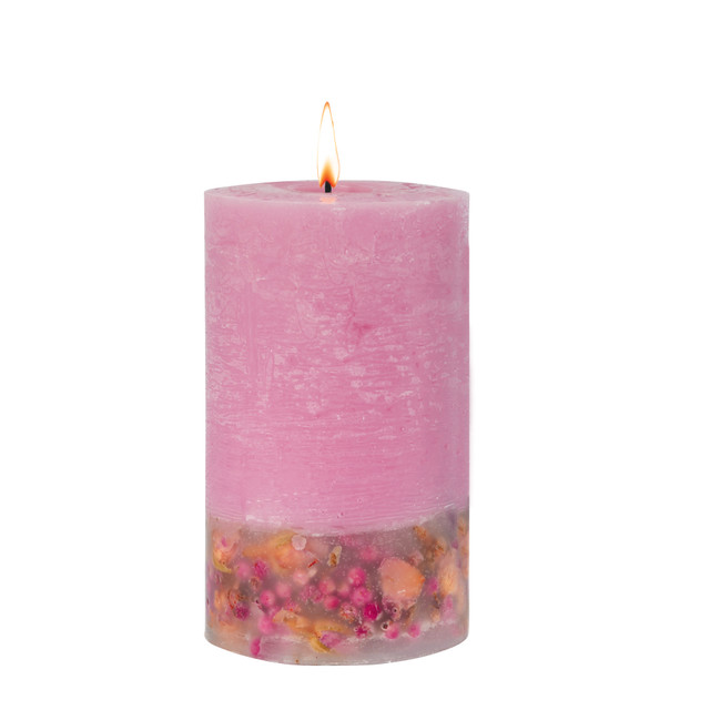 Stoneglow Elements - Light - Blush Rose & Peony Scented Botanical Pillar Candle (75 X 127mm)