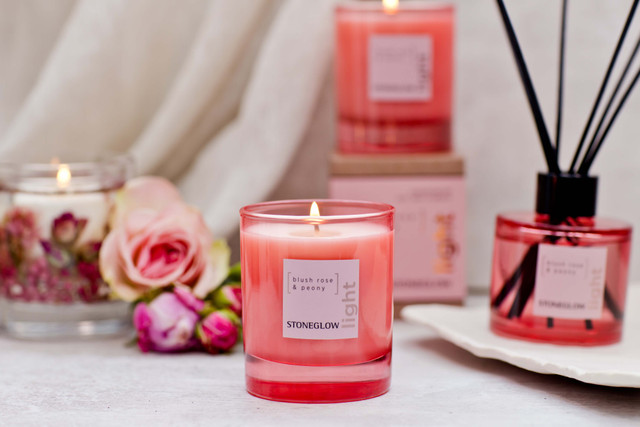 Stoneglow Elements - Light - Blush Rose & Peony - Soy Wax Scented Candle - Boxed Tumbler (80 X 70mm)