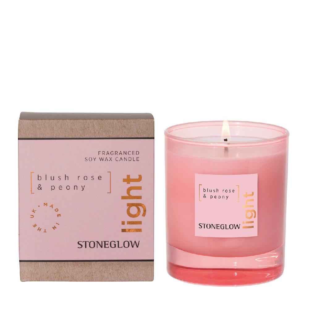 stoneglow Elements - Light - Blush Rose & Peony - Soy Wax Scented Candle - Boxed Tumbler (80 x 70mm)